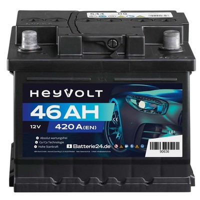 HeyVolt 46Ah 12V Start Autobatterie ersetzt 38Ah 40Ah 42Ah 552401052