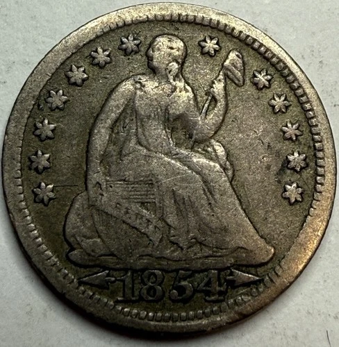 1854 Arrows Seated Liberty Half Dime Exact Coin Imaged #SL262