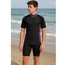 Casad Wetsuit Dive Skin Swim Surf Boarding Water Sports Black Purple Size Medium