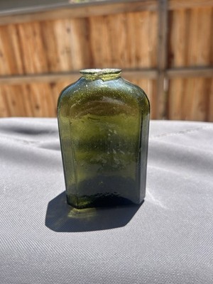 Olive Green Snuff Glass Bottle