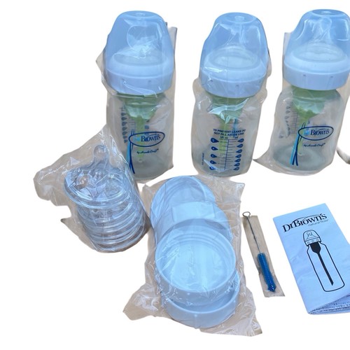 Dr Brown's Natural Flow Options+ Anti-Colic Bottle 0m+ Level 1 Flow 5 oz NEW LOT - Picture 2 of 7