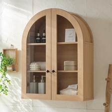 Bathroom Arched Wall Cabinet Over The Toilet Storage Cabinet 23.5 31.4 Inch