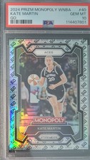 KATE MARTIN RC PSA 10 GEM MINT 2024 Prizm Monopoly WNBA GO Space PRIZM #40 ACES
