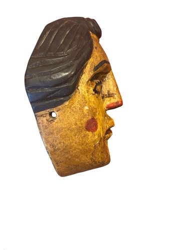 Beautiful Rare Mid 20th C Guatemalan Wooden Dance Mask 1909 - Picture 3 of 4
