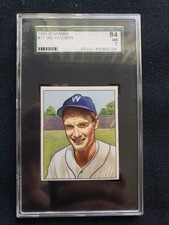 Rare 1950 Bowman - Sid Hudson #17  Baseball Card - SGC 7