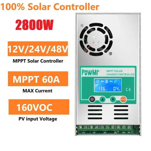 MPPT 60A Solar-Laderegler LCD 12V-48V max PV 160Voc Blei-Säure-Lithium-Batterie