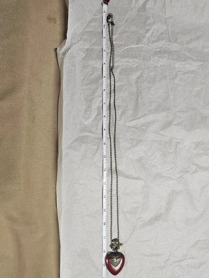 Cookie Lee Madera Corazón Collar Boho Hippie Cadena Colgante Flor Cinta Dijes Foto 4 de 4