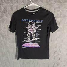 Old Navy T-Shirt Boys Size Large 10/12 Astronaut Hover Black Short Sleeve
