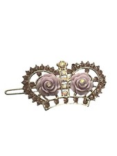 Pink Crystal Rhinestones Crown Hair Clip 2.5