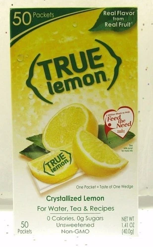 True Lemon  Crystallized Lemon  Real Flavor From Real Fruit  50 Packets
