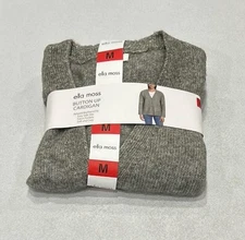 Ella Moss Women's Relaxed Boyfriend Fit Button-Up Cardigan, Green, Size M