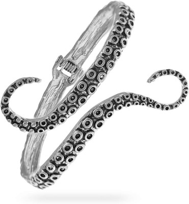 Octopus Tentacle Animal Sea Ocean Hinged Open Bracelet Bangle Arm Cuff Scary Hor