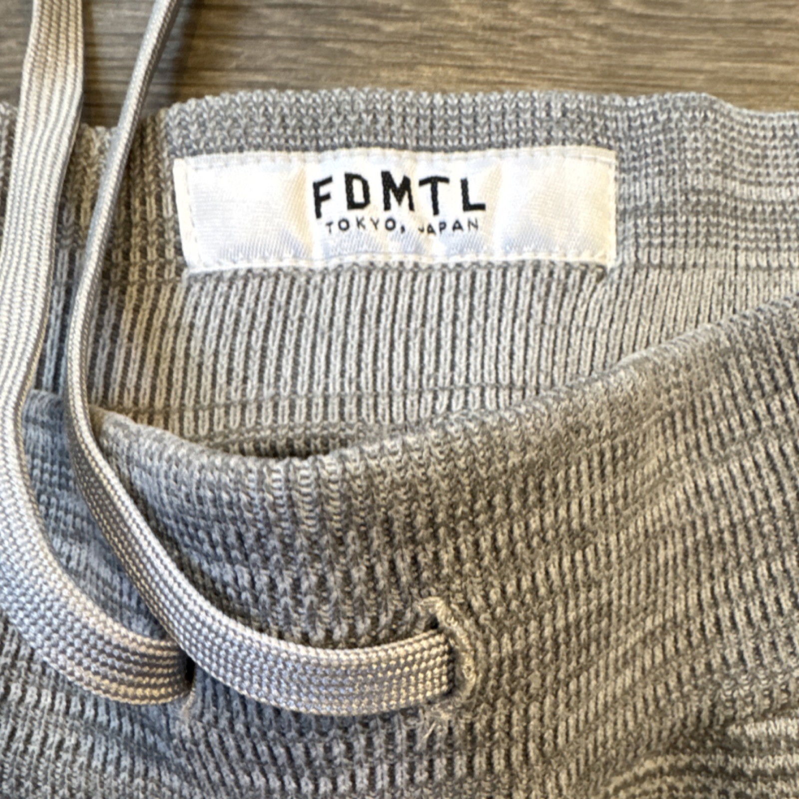 FDMTL Patchwork Knit Sweatpants Gray Polyester Re… - image 4