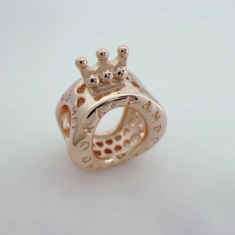 Rose gold Plated Crown O Round Charm fits Pandor Moments Bracelet - Image 3 of 4