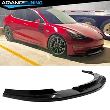 Fits 17-23 Tesla Model 3 MDA Style Front Lip Bumper Bottom Spoiler Unpainted PU