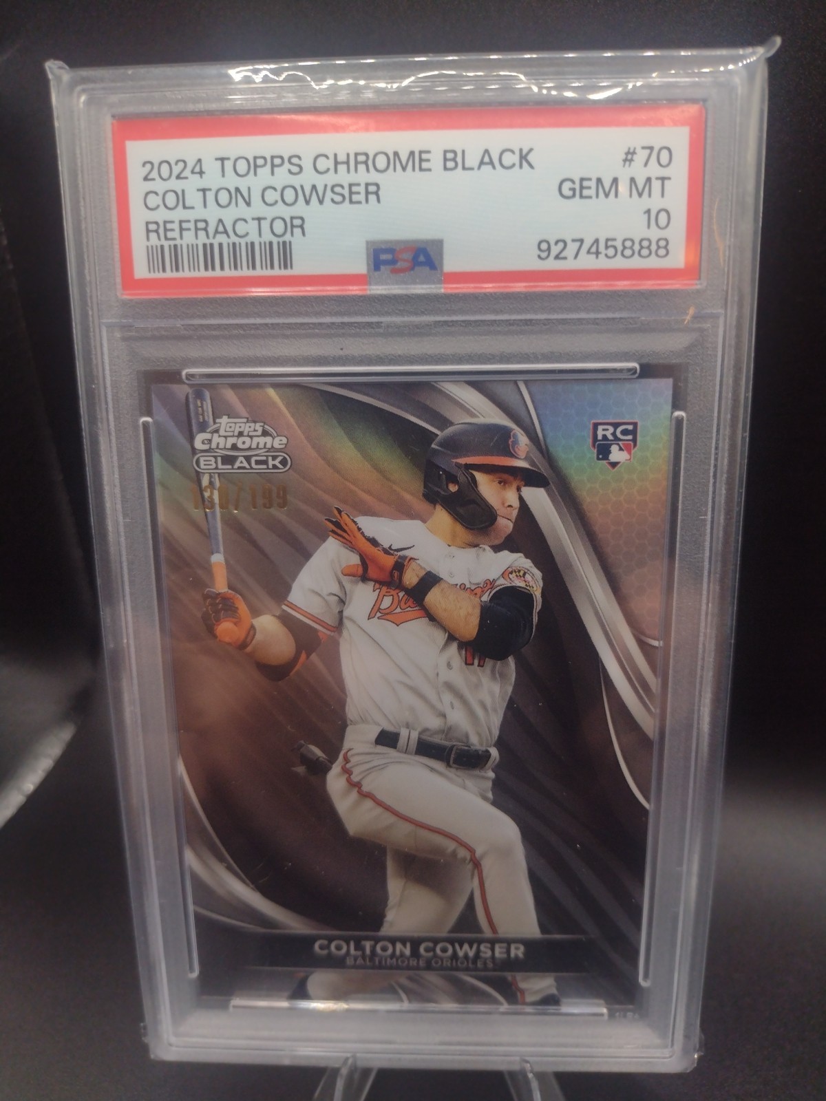 2024 Topps Chrome Black - Colton Cowser #70 Refractor /199 (RC) Gem Mt 10