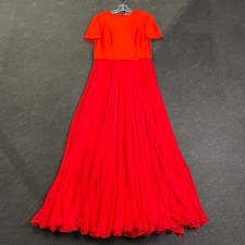 Alexander McQueen Pleated Maxi Dress Women's Size 48 Red