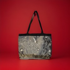 Women s Floral Embroidered Handbag Bead Detailing And Stitching. Zip Closure.