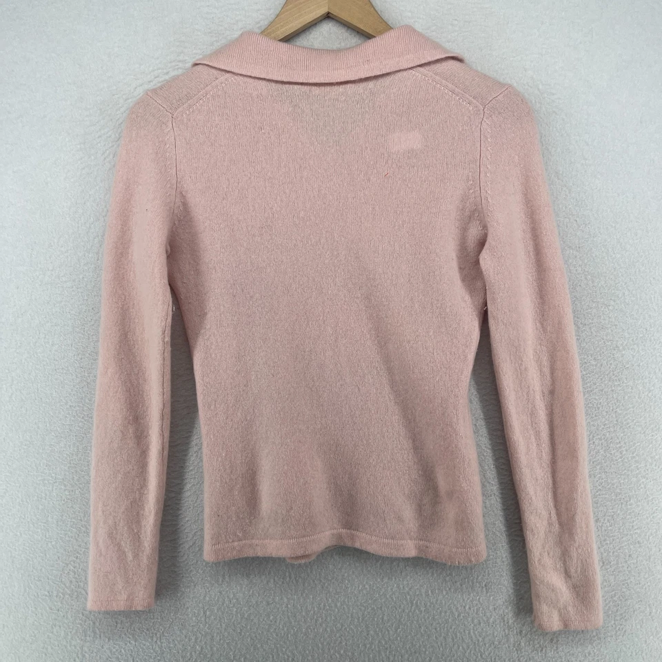 Suéter PECK & PECK XS Suave 2 Capas Cuello Cachemir Cuello en V Pullover Rosa De Colección Foto 2 de 4