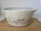 VTG Pyrex 475-B Forest Fancies Mushroom Casserole Baking Dish W/Lid 2.5 Q EUC