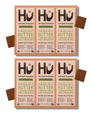 Hu Grass-Fed Milk Chocolate Bars Hazelnut Butter | 6 Pack | 2.1oz Each