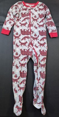 Max & Olivia Mini Plaid Forest Animal Baby Jumpsuit Footed Pajamas Size US 24M