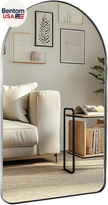 Arch Mirror, 24'' X 38'' Arched Chrome Mirror in Stainless Steel Metal Frame, Chro