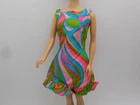 Vintage Barbie MOD #1822 SWIRLY CUE DRESS - EXC. (1968)