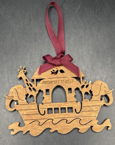 Arca di Noè in legno ornamento natalizio sagoma design promesse da mantenere  - Foto 1 di 5