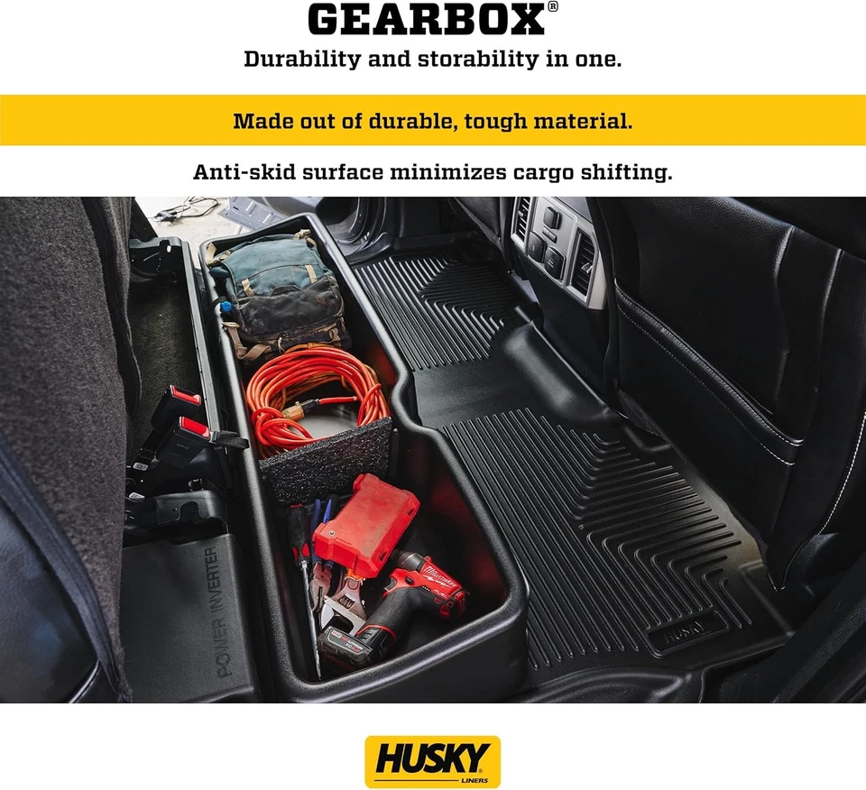 Forros Husky - Caja de almacenamiento debajo del asiento | Se adapta a la caja, negro Foto 3 de 4