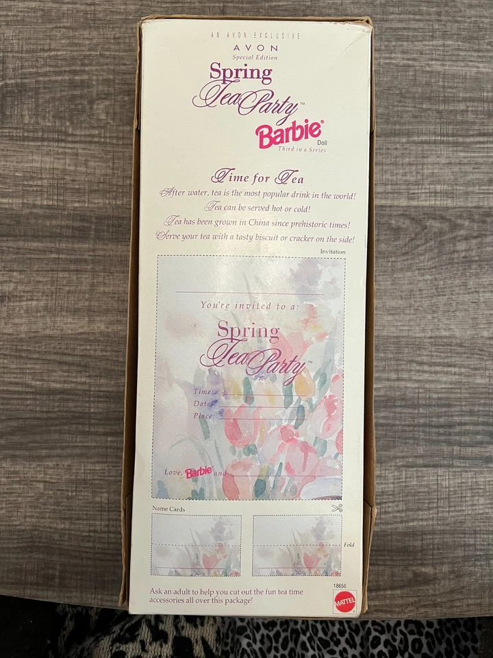 1997 Spring Tea Party Barbie - Avon Exclusive (Special Edition) - NIB, Box Wear - Image 3 of 4