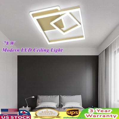 Square LED Flush Mount Ceiling Light 78W Modern Ceiling Lamp Living Room Fixture