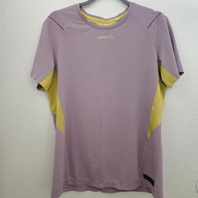 Craft Sportswear PRO Hypervent Running Tee - Women s Large - Lavender/Yellow 