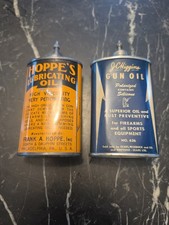 Hoppes Bidon d'huile lubrifiante Plomb Haut Boîte complète de collection, J.c. Higgins vide
