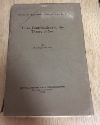 Sigmund Freud: Three Contributions to the Theory of Sex, 1925 A Brill, Mono 7 pb