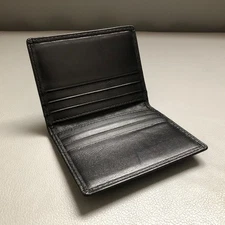 Genuine Leather Bifold Wallet ID Credit Card Holder Window Women Men Travel Case