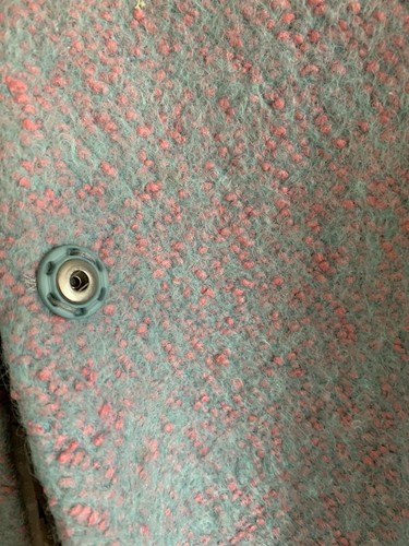 Girl's California Dreams 1982 Light Blue Pink Wool Coat Ivory Flowers Sz 12-14 - Picture 14 of 15