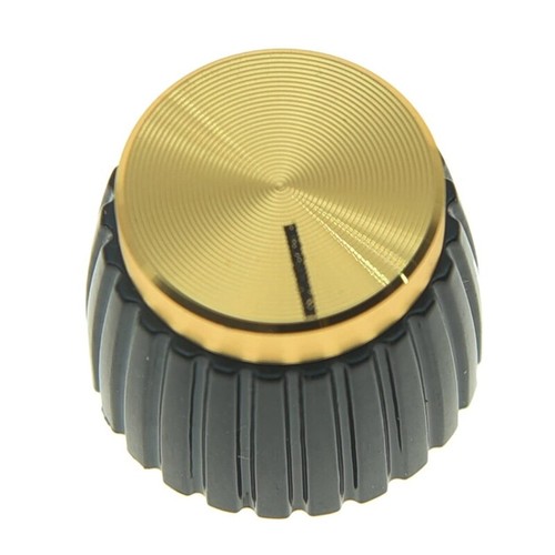 15Pcs Guitar Amplifier Push on Fit Knobs Black with Gold Aluminum Top Fits 6P5 - Picture 6 of 9