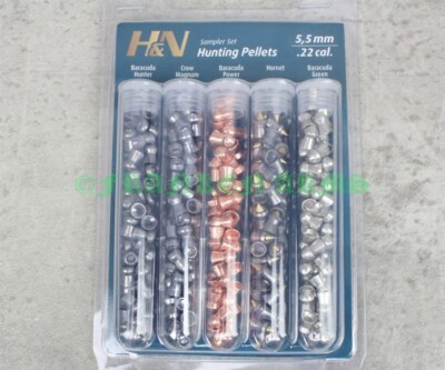 H&N Testkugeln Hunting Pellets 5,5mm 155 Stück Luftgewehr Jagddiabolo NEU