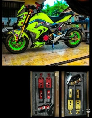For Honda GROM MSX125 MSX125SF Aluminium CNC Ajustable Swingarm Extension Kit Gold