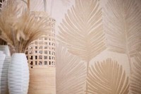 Vliestapete Dschungel Blattmuster Tropisch Grau Beige Glanz 78673-1 (3,47€/1Qm)