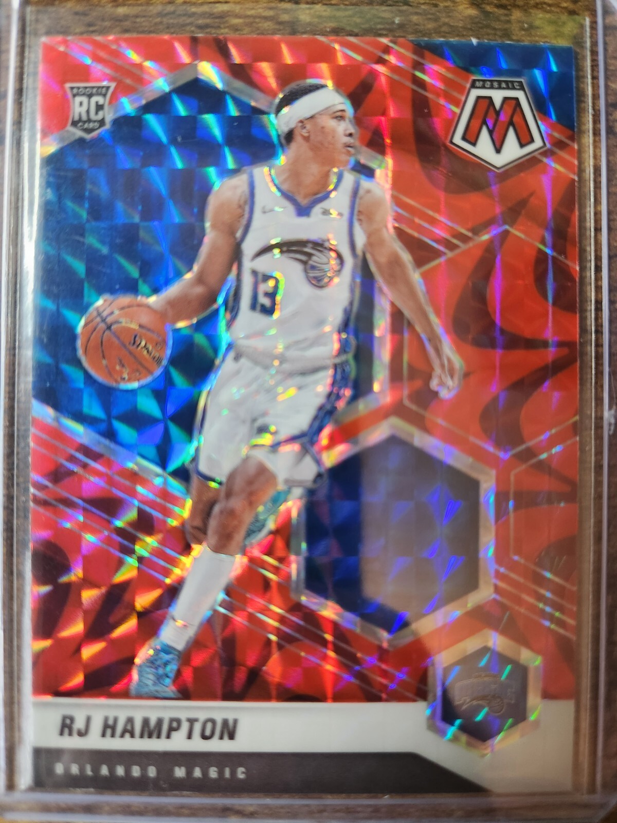 2020-21 Panini Mosaic RJ Hampton Red Reactive Prizm Rookie #233 Denver Nuggets