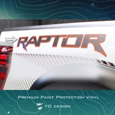 2024 F-150 2-piece "RAPTOR" Bedside Decal Code Orange/Black