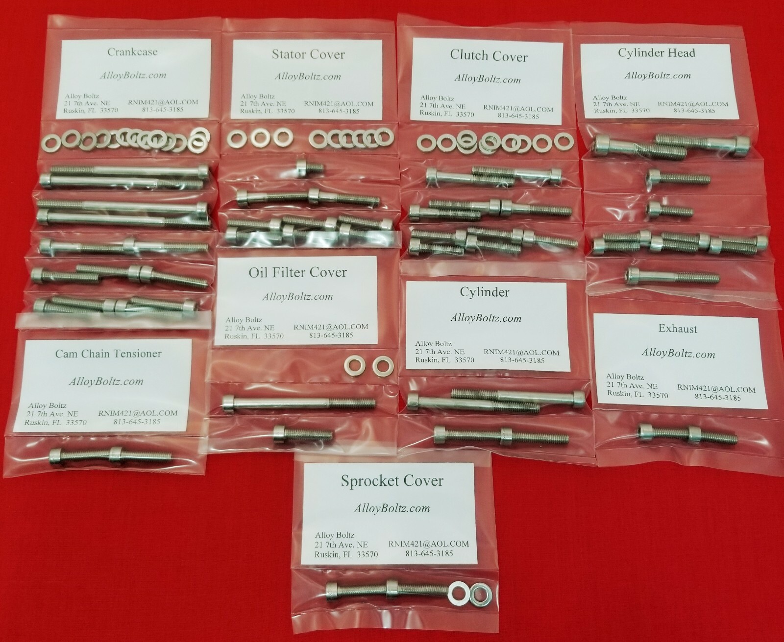 YAMAHA 19922007 XT225 XT 225 SEROW POLISHED STAINLESS ENGINE BOLT