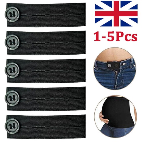 5x Button Hole Waist Band Extenders--Unisex Trousers Skirt Maternity Expander UK