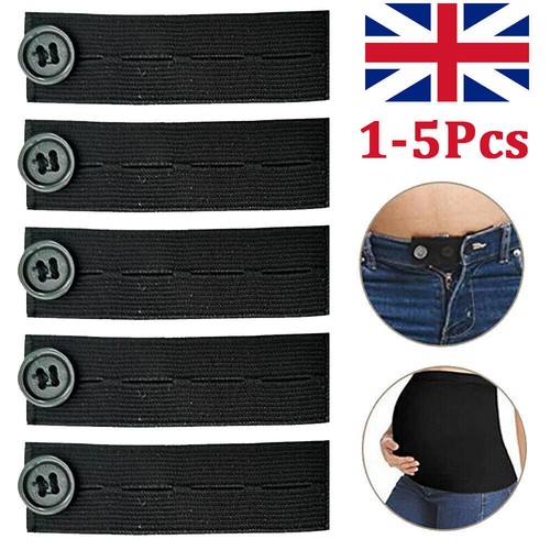 5x Button Hole Waist Band Extenders Unisex Trousers Skirt Maternity Expander UK - Picture 1 of 15