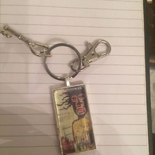Urban Graffitti Monstro Man Silver Keychain w/ Swivel Clip Antique Key