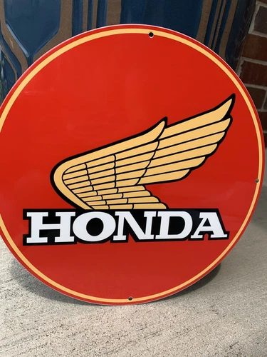 Vintage Style Honda Motorcycle Wing  Gas  Oil  Metal Heavy Sign
