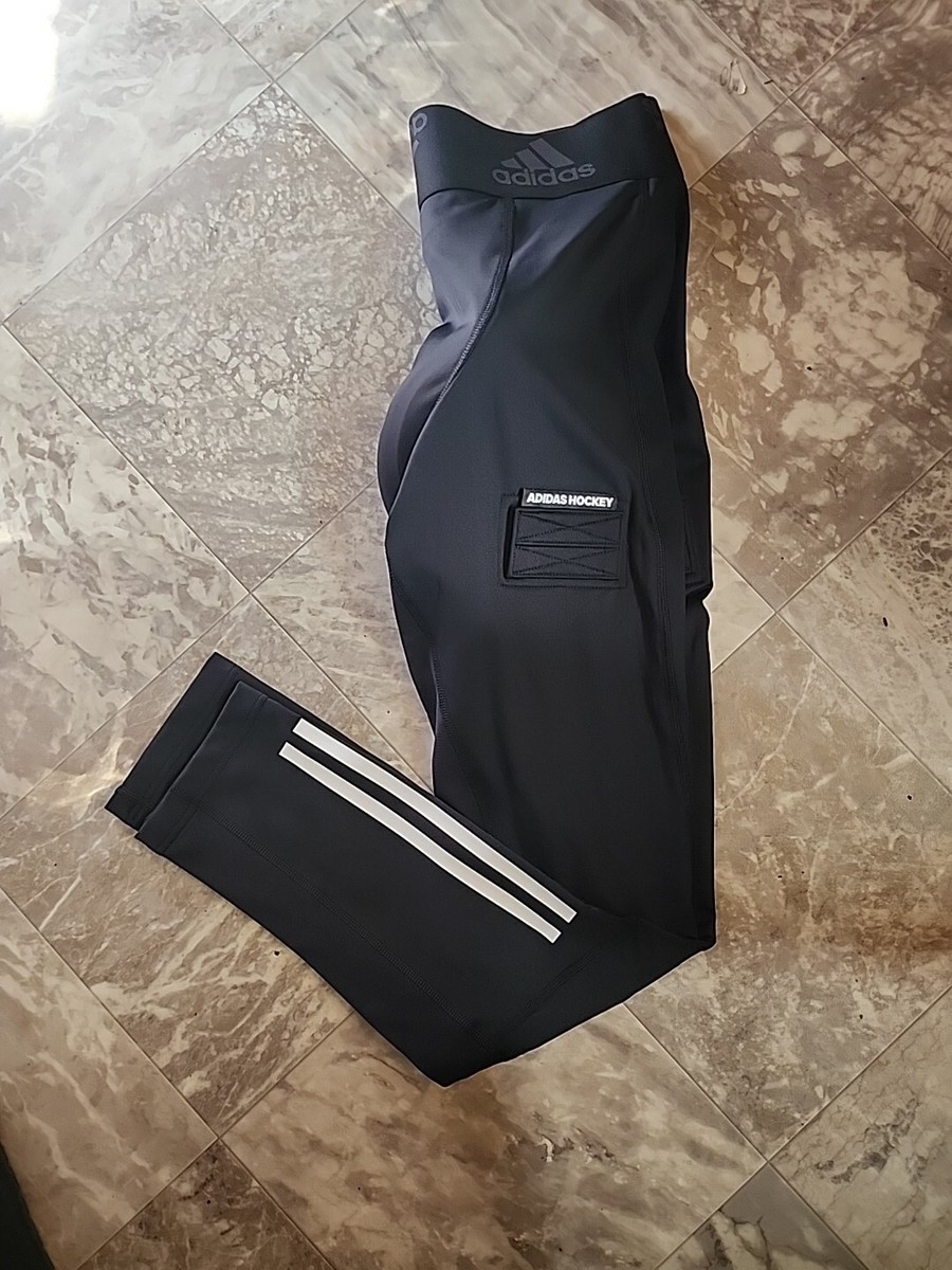 New Adidas Hockey Baselayer Tights with Cup Men's Size M Black