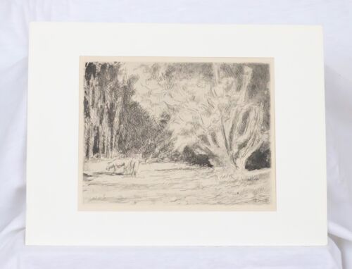 Maximilien LUCE (1858–1941) „Landschaft mit Kühen“ Original Radierung ca 1910 - Bild 9 von 9